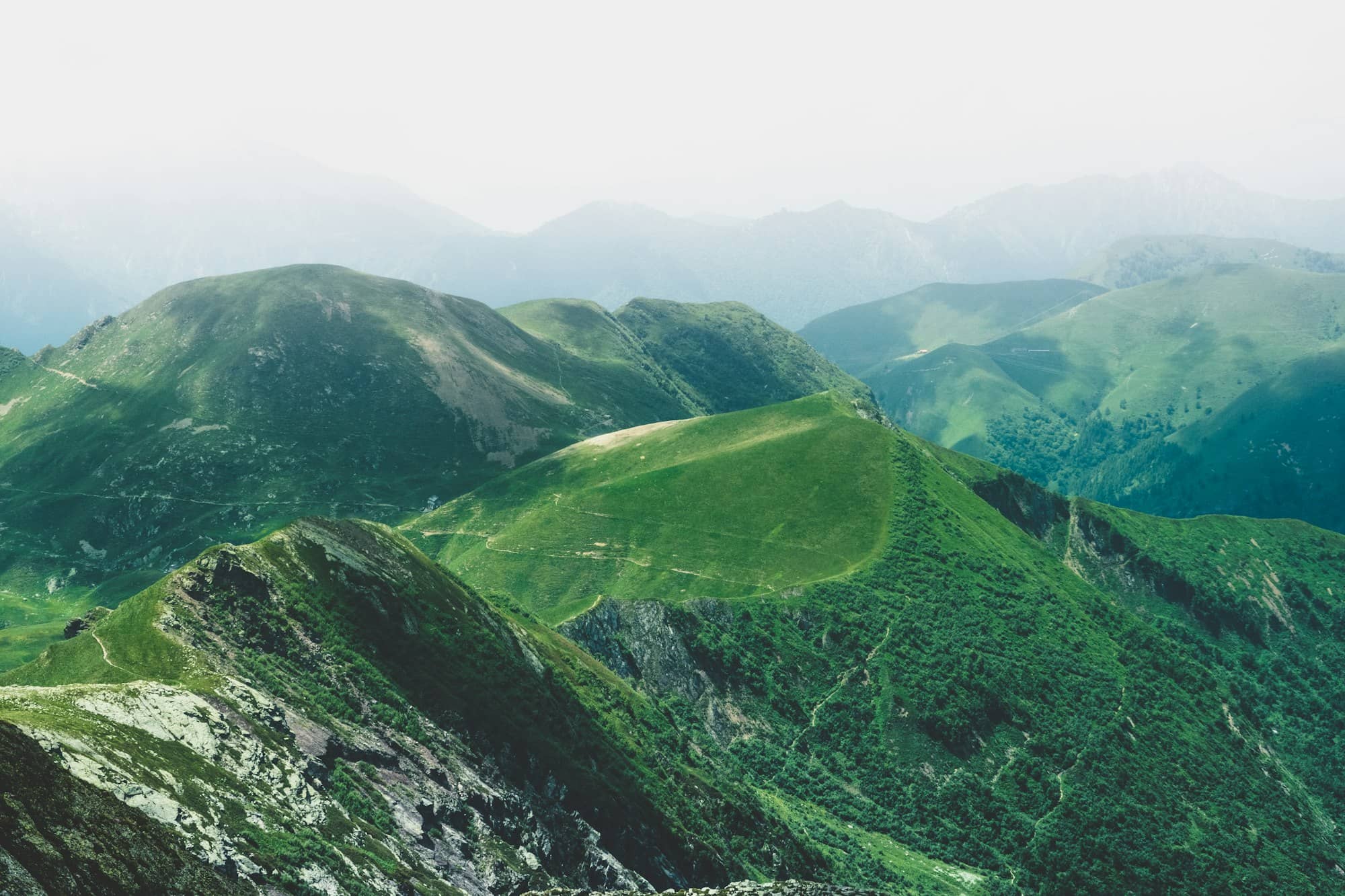 top view of mountains