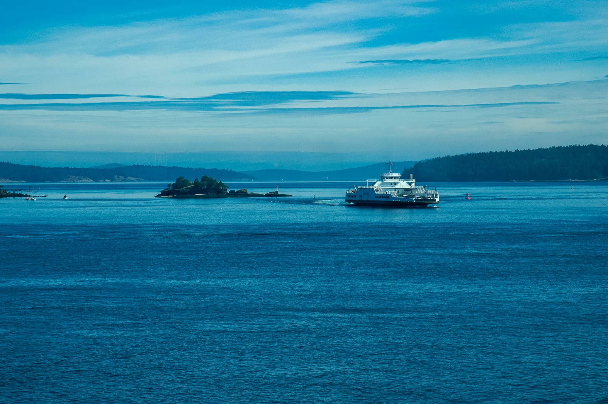 a large boat in the middle of a large body of water