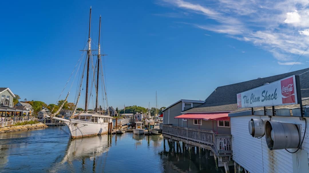 a boat docked at a pier