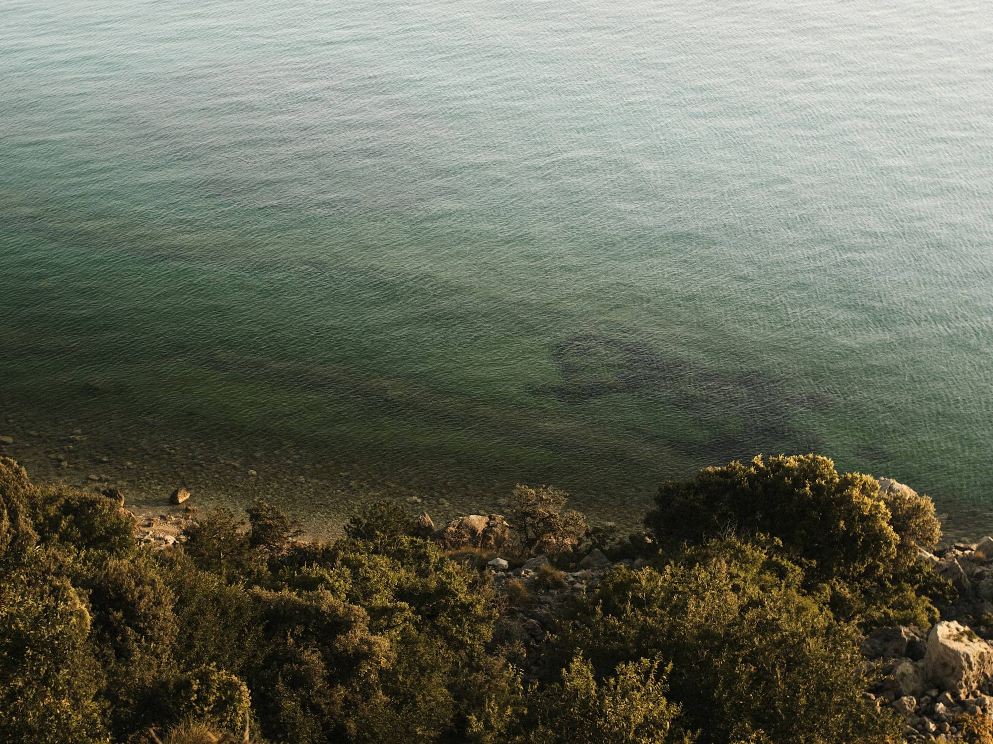 A view of a body of water from above