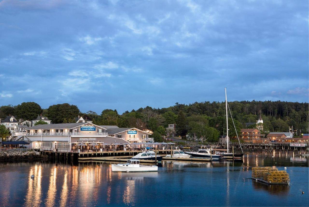 a group of boats docked at a marina at Boothbay Harbor Oceanside Inn in Boothbay Harbor