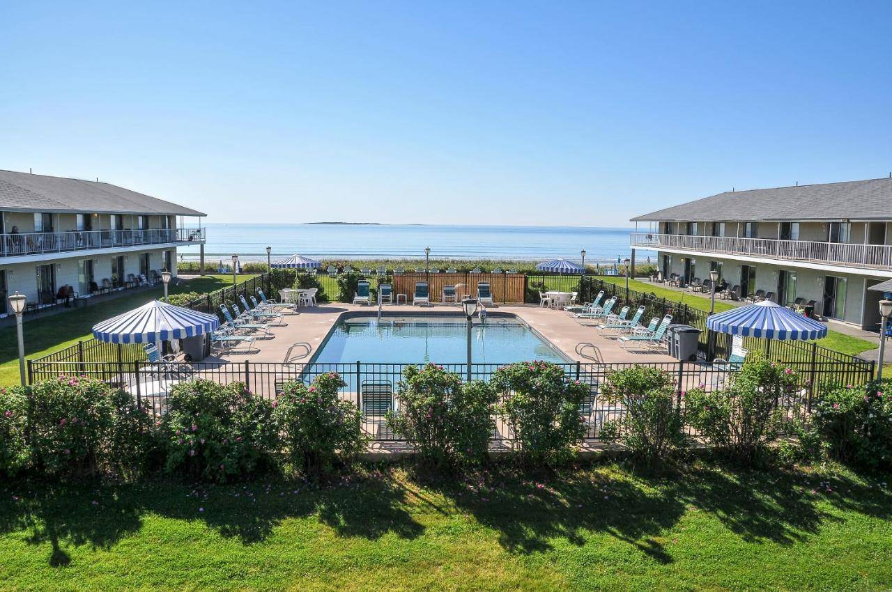an aerial view of a pool at a resort at Friendship Oceanfront Suites in Old Orchard Beach