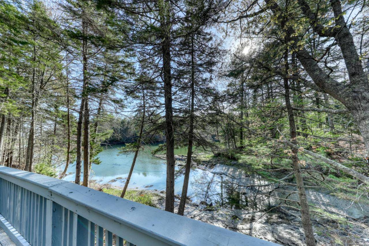 a view of a river from a bridge at The Dome House in Trevett